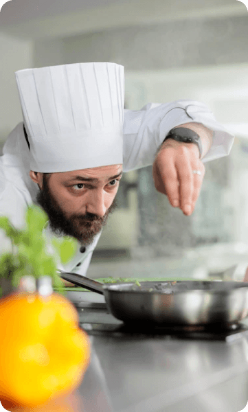a chef cooking meal